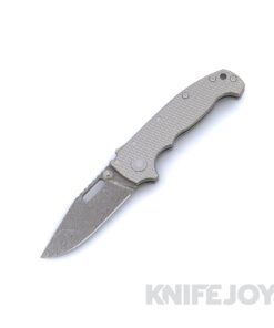 Demko Knives MGAD20I Slim Yggdrasi Damasteel Clip Point Blade with Textured Titanium Handle