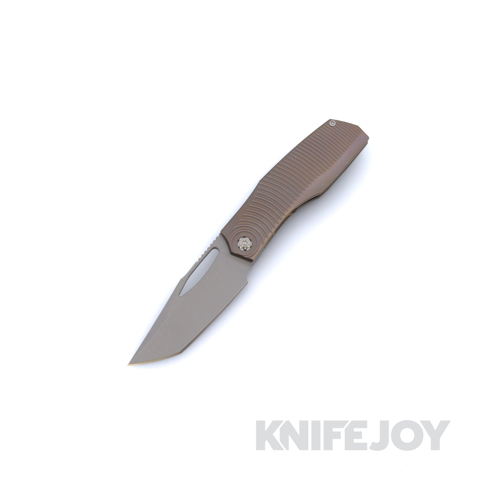 Prince Customs Protean Folder Knife 20CV Blade Tanto Grind with Ripple Machined Titanium Handle