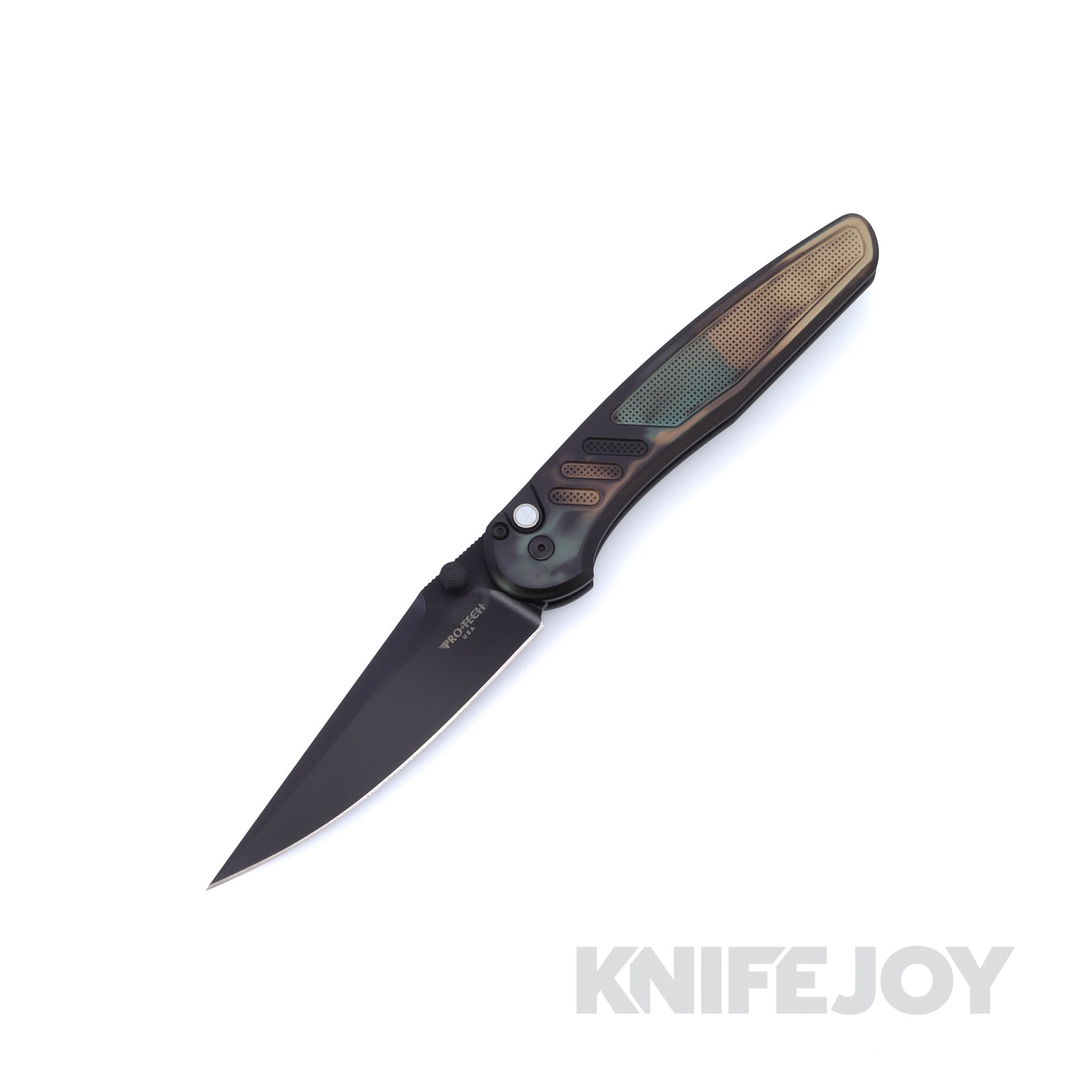 Pro-Tech x Peace Neighbor PN1103-SHIPWRECK Avalon Black DLC Magnacut Blade with Knurled "Shipwreck" Aluminum Handle