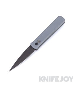 Pro-tech Knives BSA26.Godfather.1 GODFATHER Auto Plain Edge DLC Black Blade with Battleworn Grey Aluminum Handle