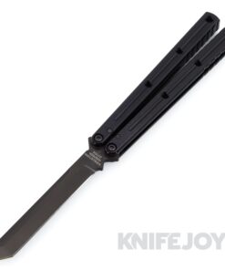 Squid Industries Knives Krake Raken Tanto Inked Black Knife Titanium Handles and Hardware