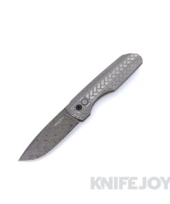 Pro-Tech 2026 Synapse 2 Custom 002 Auto Nichols Raindrop Damascus Blade with Herringbone Textured Heat-Treated 17-4 Stainless Handle