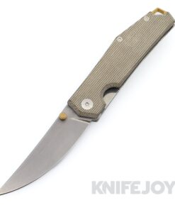 GiantMouse Knives ACE Clyde Elmax Stonewashed Blade with Green Micarta Handles