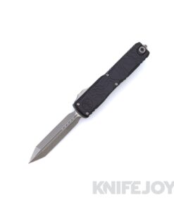 MICROTECH 12234TP-10AP Ultratech Spartan OTF Auto GEN IV Apocalyptic Standard Blade with Black Topographic Deep Engraved Aluminum Handle