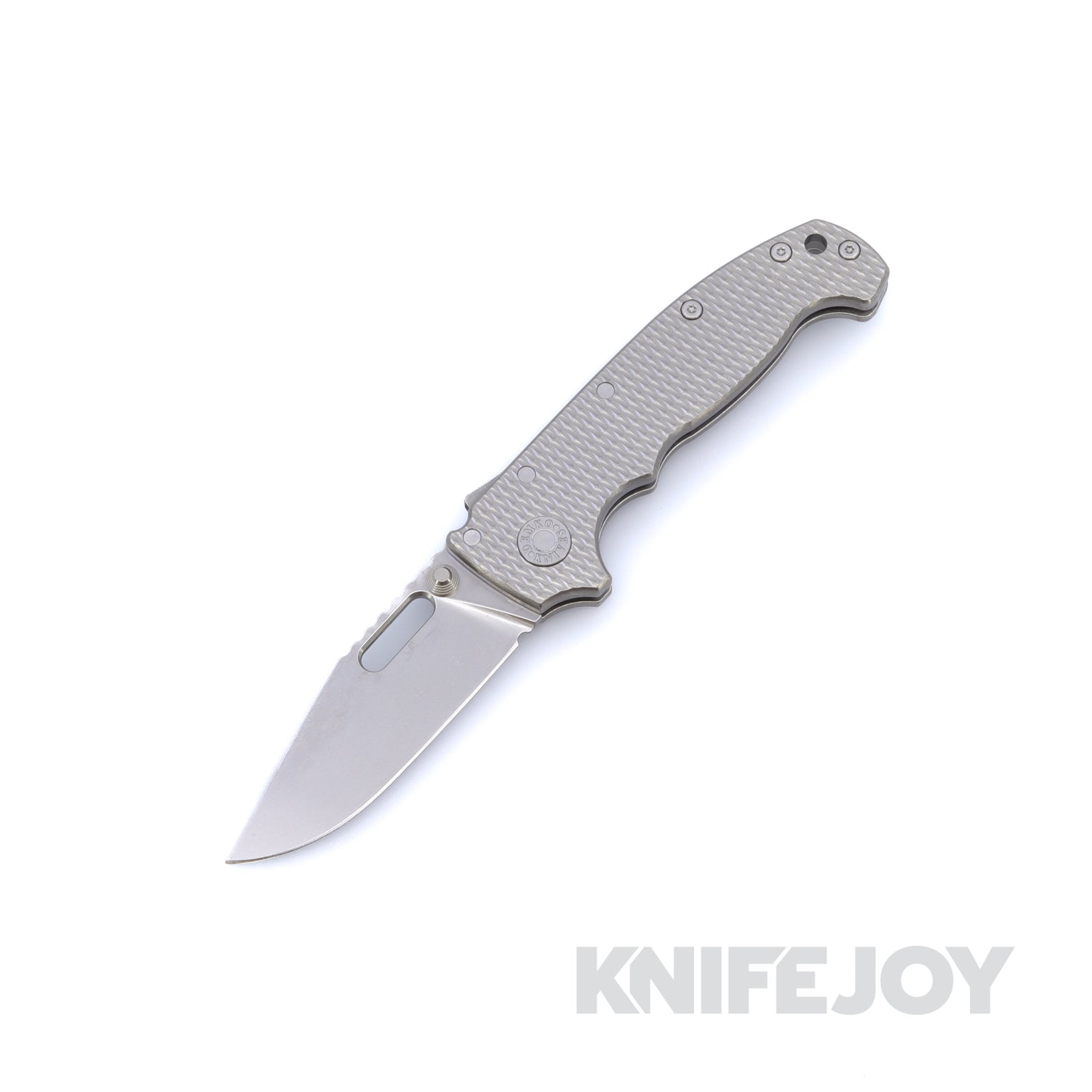 Demko Knives MGAD20I Slim Clip Point Nitro-X7 Blade with Machine Textured Titanium Handle