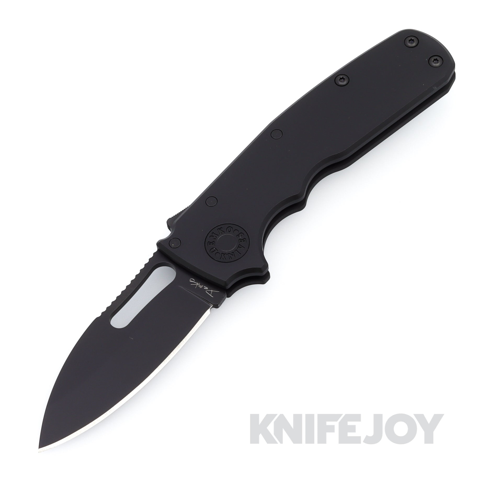 Demko Knives SC-20CVDLC-ANOALUMBLK-SS Shark Cub Stealth 20CV DLC Slicer Shark Blade with Black Anodized Aluminum Handles