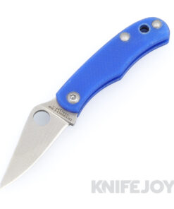 Spyderco C133GBLP Bug Blue G-10 Handle with PlainEdge Blade