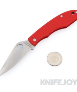 Spyderco C138GRDP Grasshopper Red G-10 Handle with PlainEdge Blade