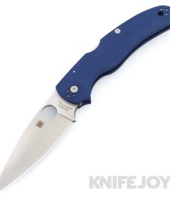 Spyderco C244GPCBL Native Chief Lockback Knife Tumbled Plain Blade with Cobalt Blue G10 Handles