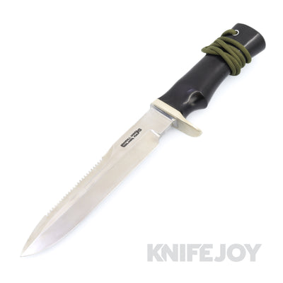 Randall Made Knives Model 16 Diver Blade with Sawtooth Spine and Black Micarta Handle