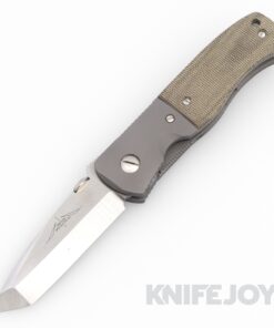 Emerson Knives Custom CQC-7 Folder Satin Tanto Blade with Green Micarta Scales and Ti Bolsters