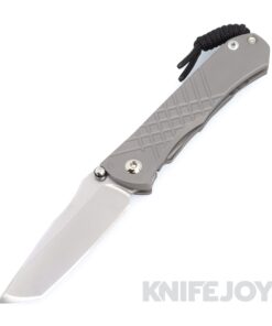 Chris Reeve Knives Umnumzaan Tanto Magnacut Blade with Glass Blasted Plain Titanium Handles