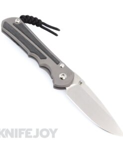 Chris Reeve Knives Large Inkosi Left Hand Plain Drop Point Magnacut Blade with Black Canvas Micarta Inlay/ Glass Blasted Titanium Handles