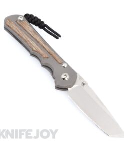 Chris Reeve Knives Large Inkosi Left Hand Plain Tanto Magnacut Blade with Natural Canvas Micarta Inlay Glass Blasted Titanium Handles