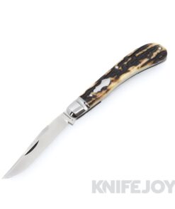 Grayson Jennings Custom Knives Prototype Serpentine Trapper CPM 154 Blade, Sambar Stag Handles