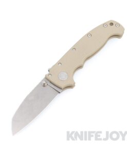 Demko Knives MGAD20 Shark Foot NO SLOT 20CV Blade with Tan Machine Textured G10 Handles