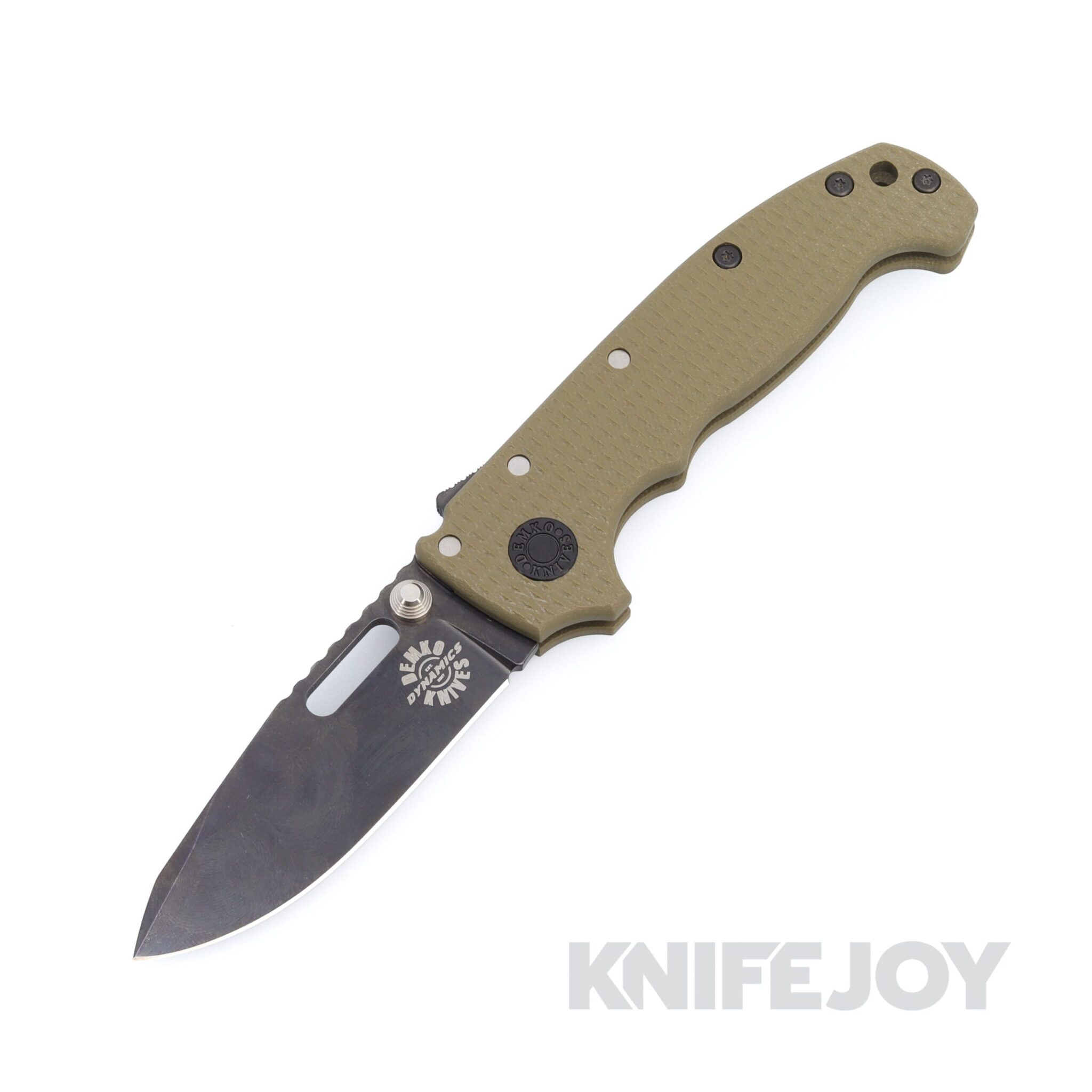 Demko Knives MGAD20S Spear Point DLC Magnacut Blade with OD Machine Textured G10 Handles