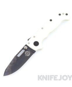 Demko Knives MGAD20S Spear Point DLC Magnacut Blade with White Machine Textured G10 Handles