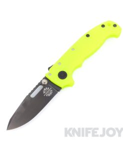 Demko Knives MGAD20S Spear Point DLC Magnacut Blade with Dayglow Fine Textured G10 Handles