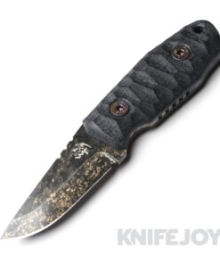 Wander Tactical WT225 Menoceras Small Marble Finish D2 Blade with Black Grooved Micarta Handles