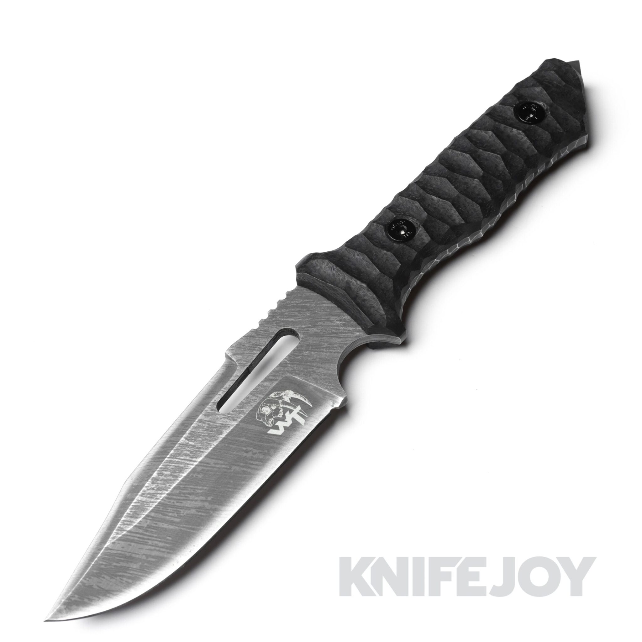 Wander Tactical WT226 S-Commando Stone Edge Finish Nitro-B Blade with Black Grooved Micarta Handles