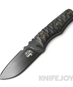 Wander Tactical WT227 Scrambler Marble Finish D2 Blade with Black Grooved Micarta Handles