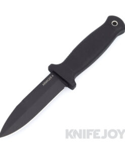 Demko Knives Armiger 4 Fixed Blade Spear Point Powder Coated Blade with Black Rubberized Handles/ Kydex Sheath