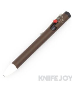 Tactile Turn KnifeJoy Exclusive Short Size Bolt Action Pen With Bright Red Bolt and Reindeer Brown Cerakote