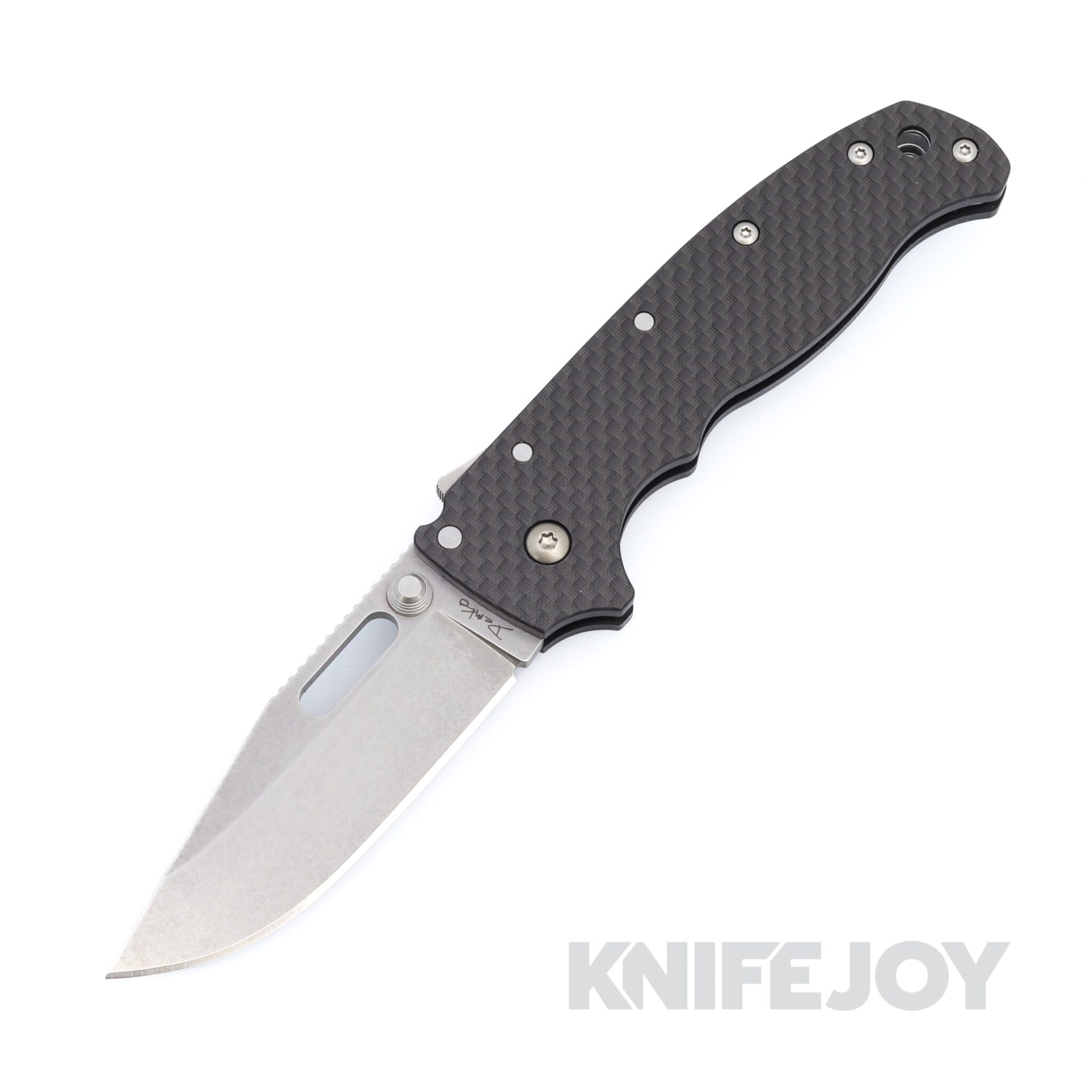Demko Knives AD20.5D2CF-CP D2 Clip Point Blade with Carbon Fiber Handles