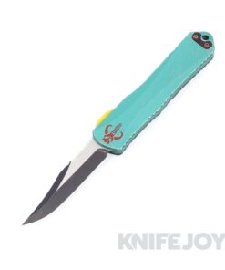 Heretic Knives H026B-14A-BOUNTY Auto OTF Manticore-E Bowie Battleworn with Two-Tone Black Blade and Bounty Hunter Handle/HW