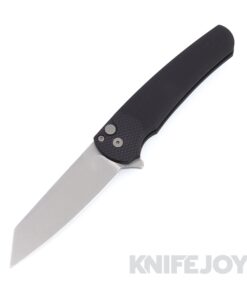 Pro-tech Knives PT5405 Malibu Flipper Reverse Tanto Stonewash Magnacut Blade with Black Textured Aluminum Handles