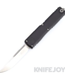 MICROTECH 1121-10 Ultratech ZBP GEN III OTF Auto Single Edge Stonewash Standard Blade with Black Aluminum Handles