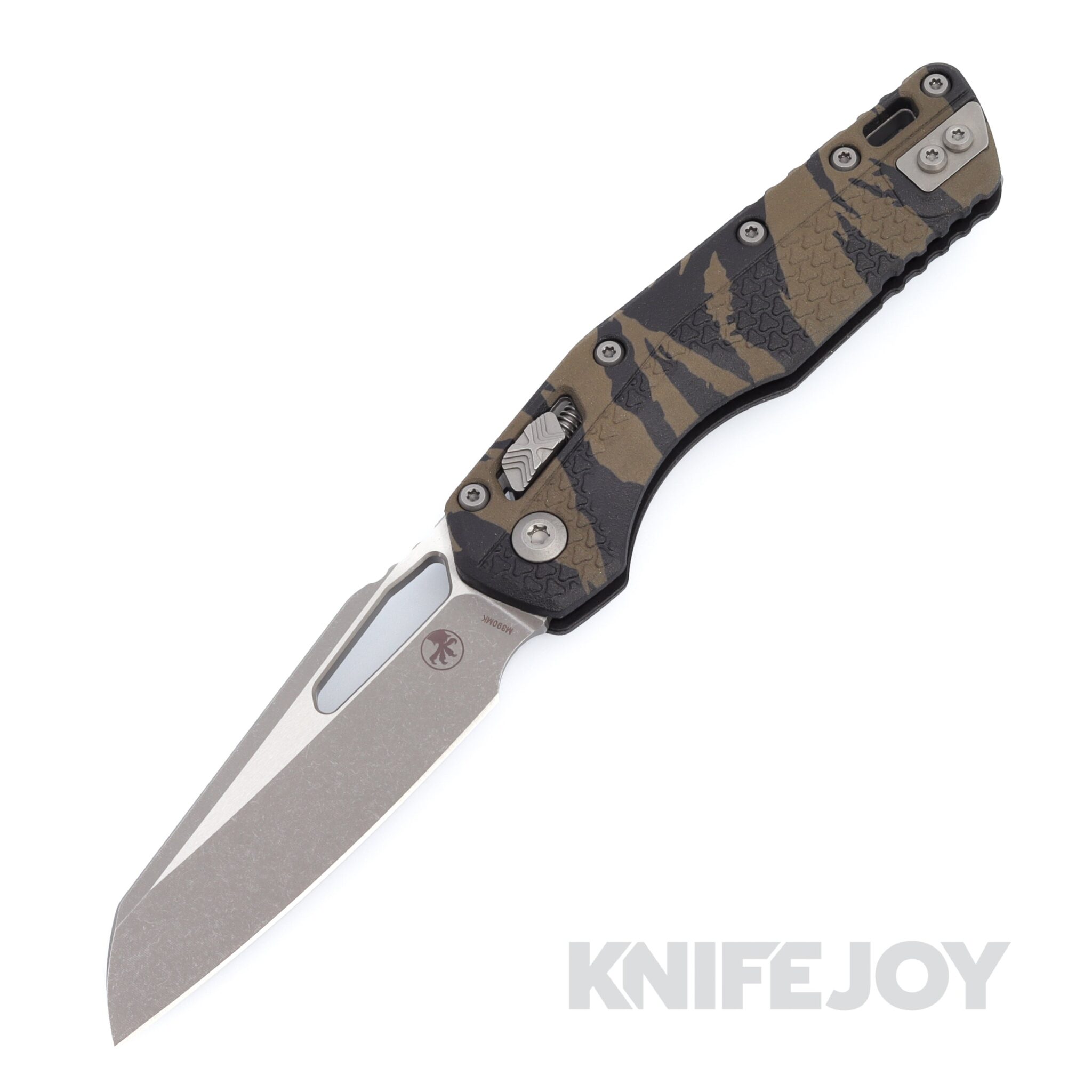 MICROTECH Standard Issue 210T-10APPMTRC MSI RAM-LOK Folder Single Edge Apocalyptic Standard Blade with Tiger Camo Polymer Tri-Grip Handles