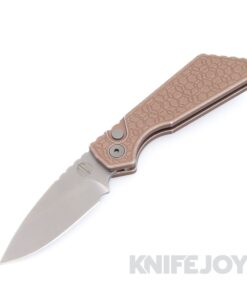 Pro-tech Knives PT205-Gridlock KnifeJoy Exclusive FDE BW Pro-Strider PT Auto Stonewash Magnacut Blade with FDE Battleworn Gridlock Aluminum Handles/ Blasted Clip/ Blasted Hardware