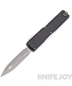 MICROTECH 1122-10AP Ultratech Gen III ZBP OTF Auto Double Edge Apocalyptic Blade with Black Aluminum Handles