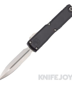 MICROTECH 1122-10 Ultratech Gen III ZBP OTF Auto Double Edge Stonewash Standard Blade with Black Aluminum Handles