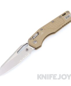 MICROTECH Standard Issue 210-11FRGTTA MSI RAM-LOK Folder Single Edge Stonewash Partial Serrated Blade with Frag Tan G10 Handles