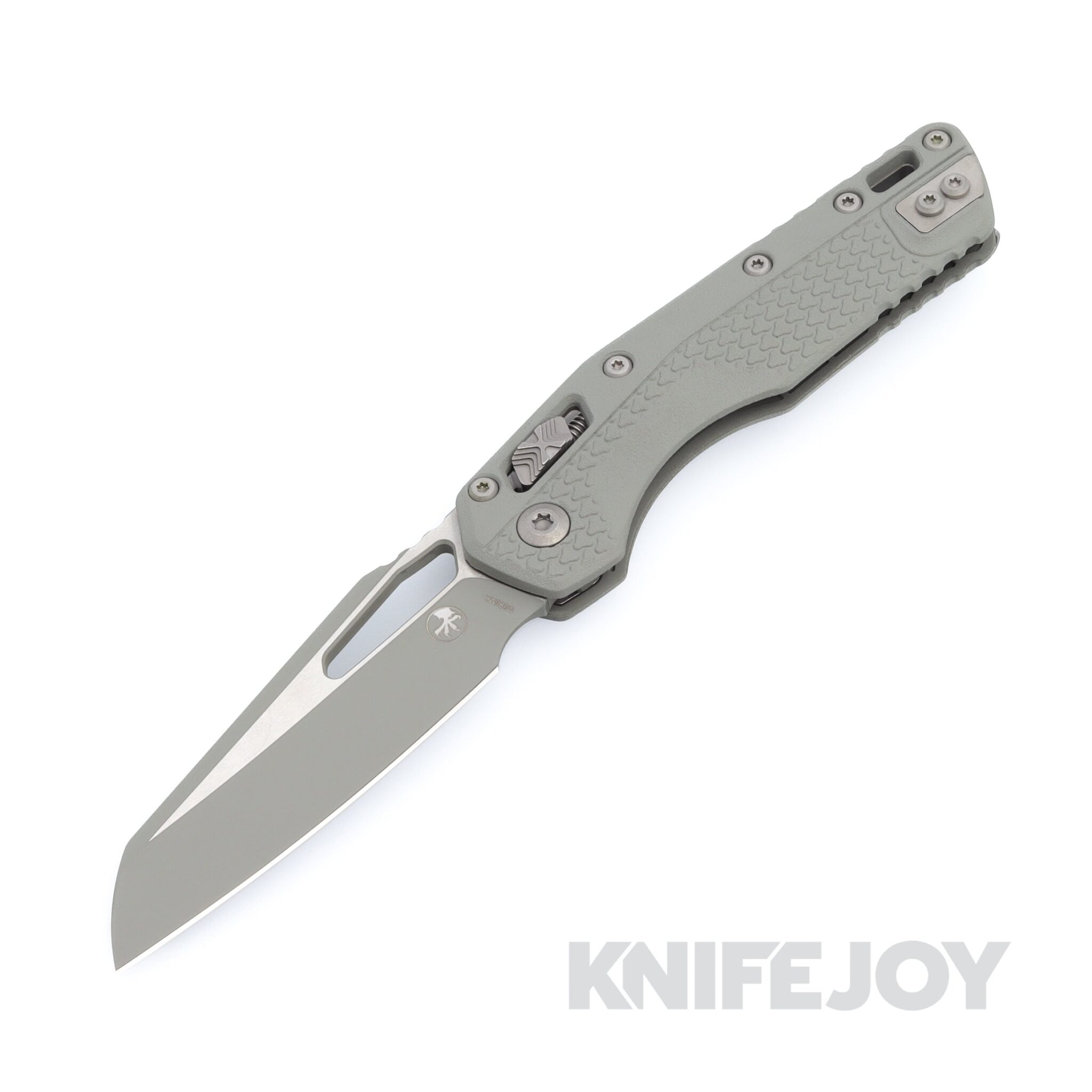 MICROTECH Standard Issue 210T-1PMCBG MSI RAM-LOK Folder Single Edge Bull Grey Cerakote Sheepsfoot Blade with Grey Injection Molded Tri-Grip Handles