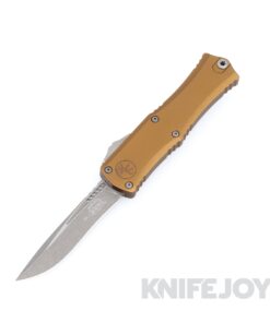 MICROTECH 1705M-10APTA Mini Hera II GEN III Auto OTF Recurve Apocalyptic Standard Blade with Tan Aluminum Handles