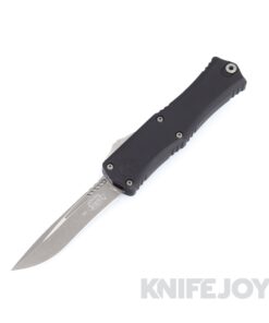 MICROTECH 1705M-10AP Mini Hera II GEN III Auto OTF Recurve Apocalyptic Standard Blade with Black Aluminum Handles