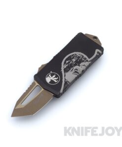 MICROTECH 158-13 DCS Exocet OTF Death Card Auto Signature Series Bronze Tanto Edge Blade with Black Aluminum Handles
