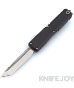 MICROTECH 1123-10 Ultratech ZBP OTF GEN III Auto Tanto Edge Stonewash Standard Blade with Black Aluminum Handles