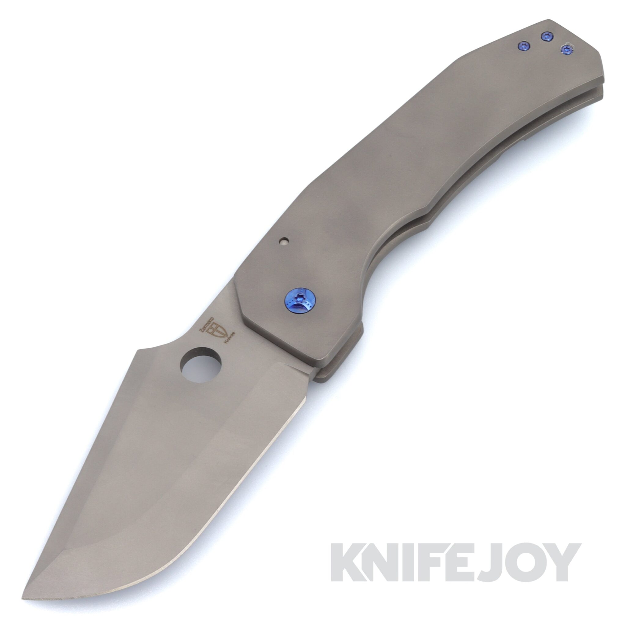 Zermeno Knives Tyr XL Stonewash CPM-154 Blade with Stonewash Titanium Handles