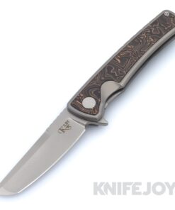 Mechforce Kilby Collab Shard Integral Folder with Stonewash M390 Blade and Glass-Blasted Ti Handle with Copper Foil Carbon Fiber Inserts