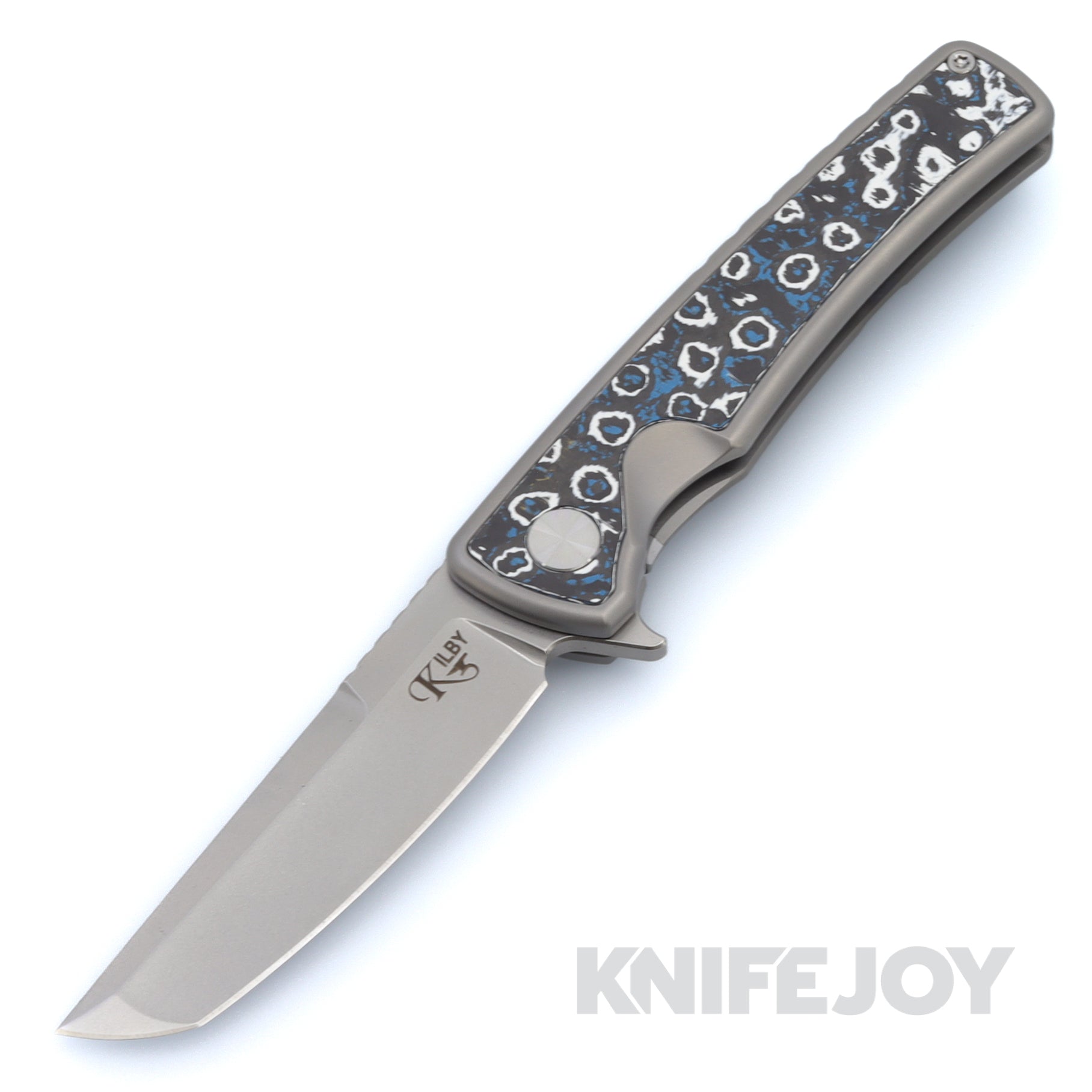 Mechforce Kilby Collab Shard Integral Folder with Stonewash M390 Blade and Glass-Blasted Ti Handle with Frost Fatcarbon Inserts