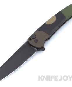 Pro-tech Knives PT.KJ.Malibu.02 KJ Exclusive Malibu Flipper Reverse Tanto Magnacut DLC Blade with M81 Camo Handles