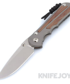 Chris Reeve Knives Large Inkosi Plain Drop Point Magnacut Blade with Natural Canvas Micarta Inlay and Glass Blasted Titanium Handles