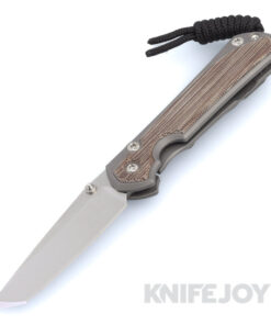 Chris Reeve Knives Small Sebenza 31 Tanto Magnacut Blade with Glass Blasted Natural Canvas Micarta Inlay Titanium Handles
