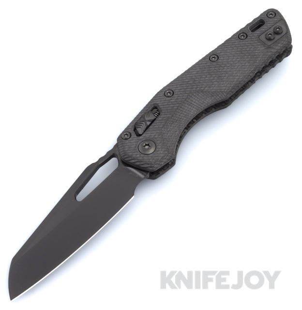 MICROTECH Standard Issue 210-1DLCTFLCFS MSI RAM-LOK Folder Single Edge DLC Standard Blade with Fluted Carbon Fiber Handle and DLC Hardware