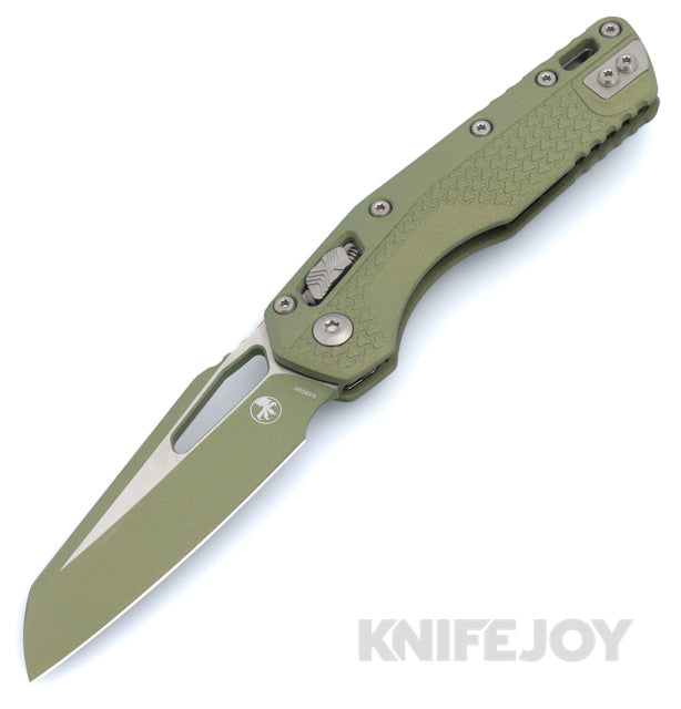 MICROTECH Standard Issue 210T-1PMCVG MSI RAM-LOK Folder Single Edge Vintage Green Cerakote Sheepsfoot Blade with Injection Molded Tri-Grip Handle